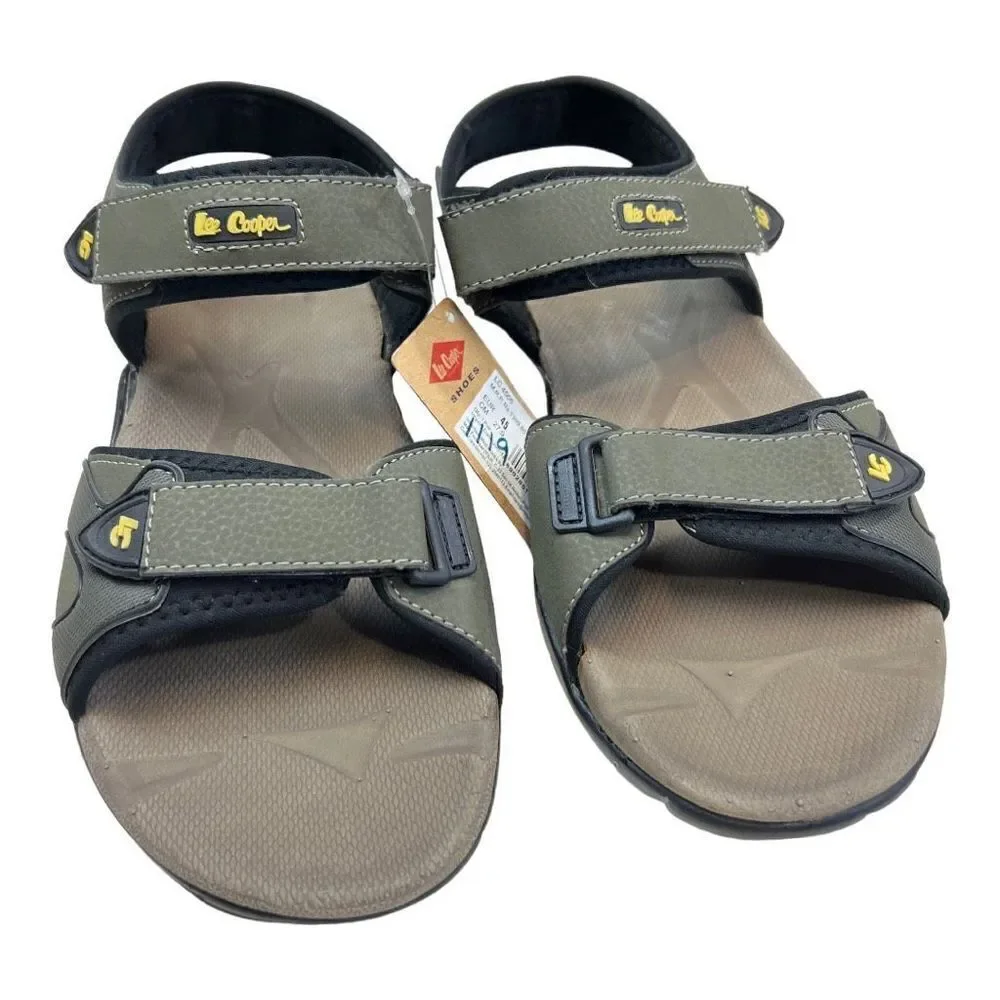 NWT Lee Cooper Men's 11 Olive Green Adjustable Strap Athletic Sports Sandals
